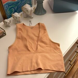Bright orange, like-new, urban outfitters plunge crop top.